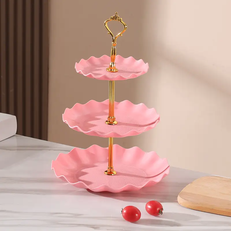 Three-Layer Gold Leaf Fruit Plate for Home & Hotel - Image 5