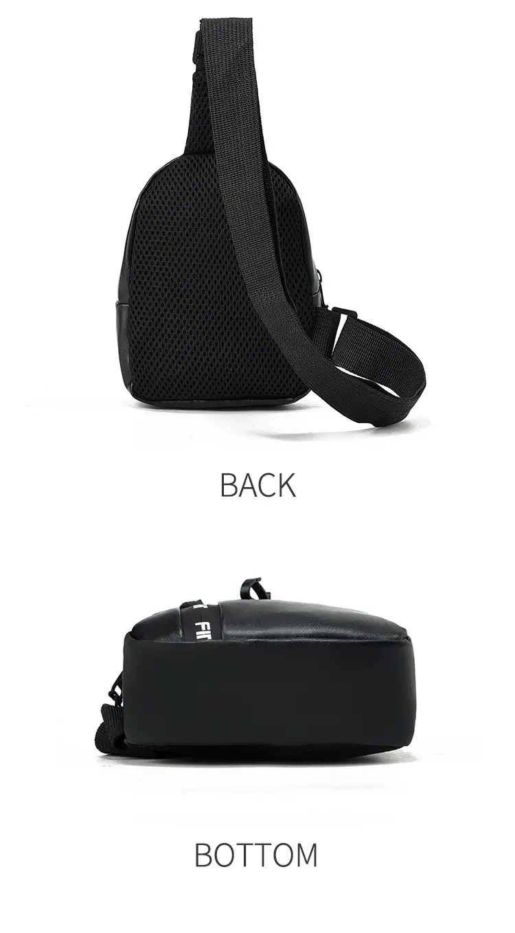 Pink Textured Women's Chest Bag with Black Strap — feature 20