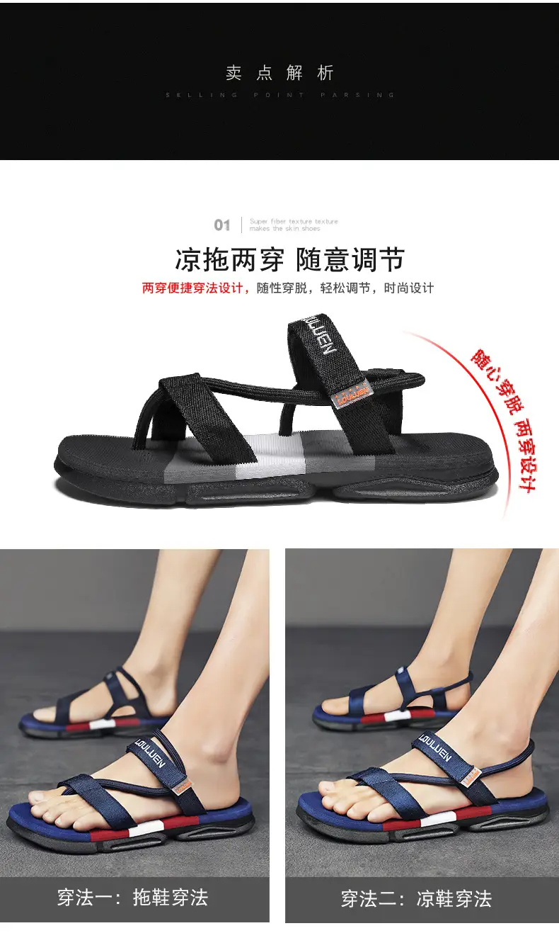Men's Black LED LED Sandals 2025 Summer — feature 5