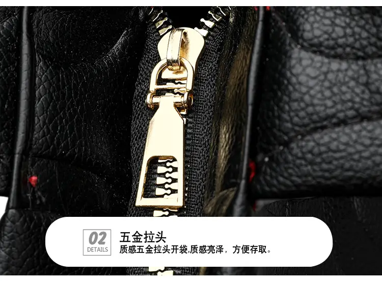 Black Embossed Letter Tote Bag for Women with Red Handles — feature 27