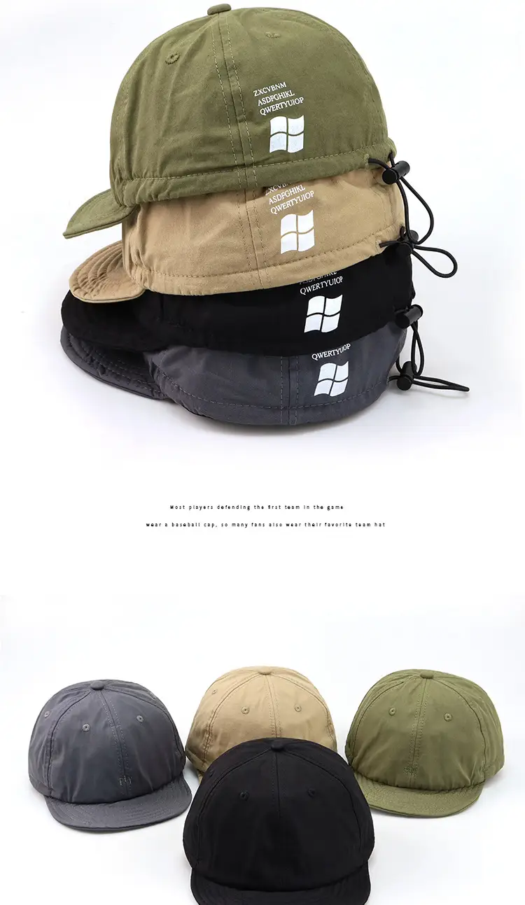 Japanese Style Drawstring Cap Black Wash Men Women — feature 3