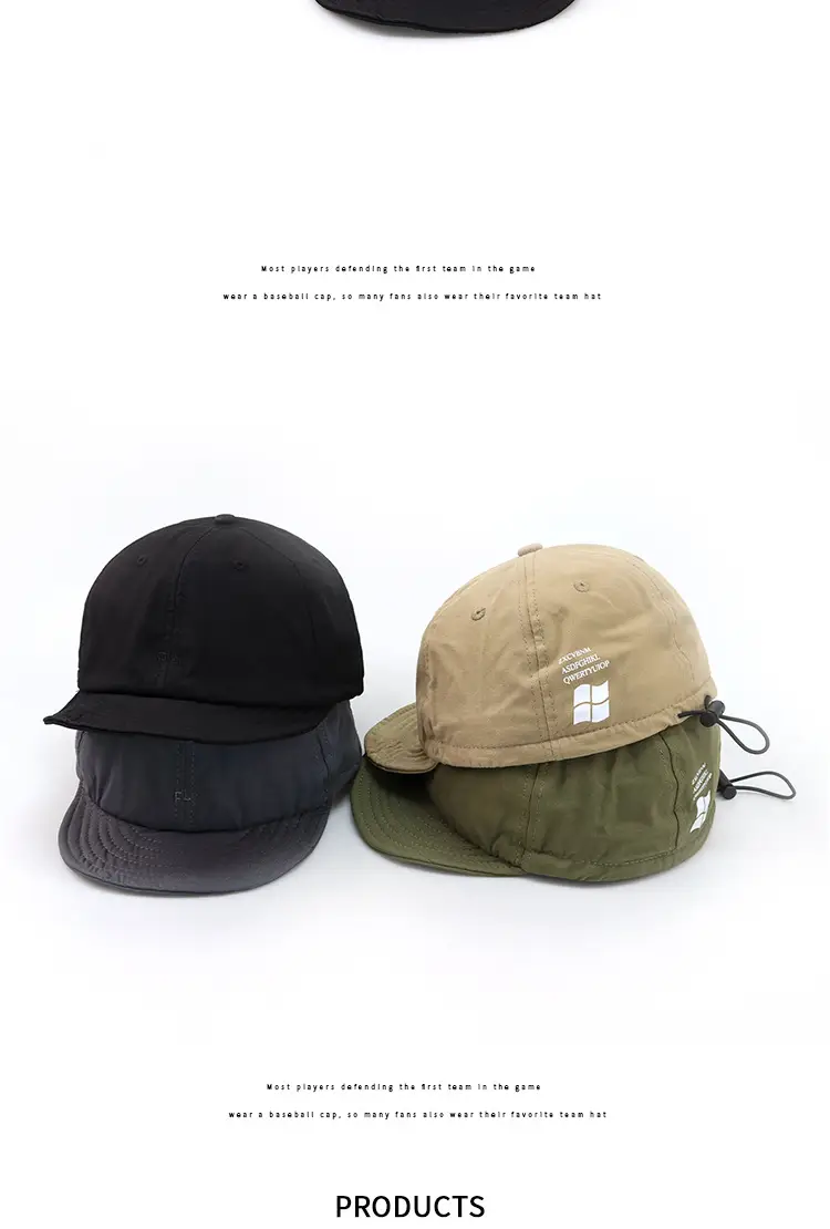 Japanese Style Drawstring Cap Black Wash Men Women — feature 4