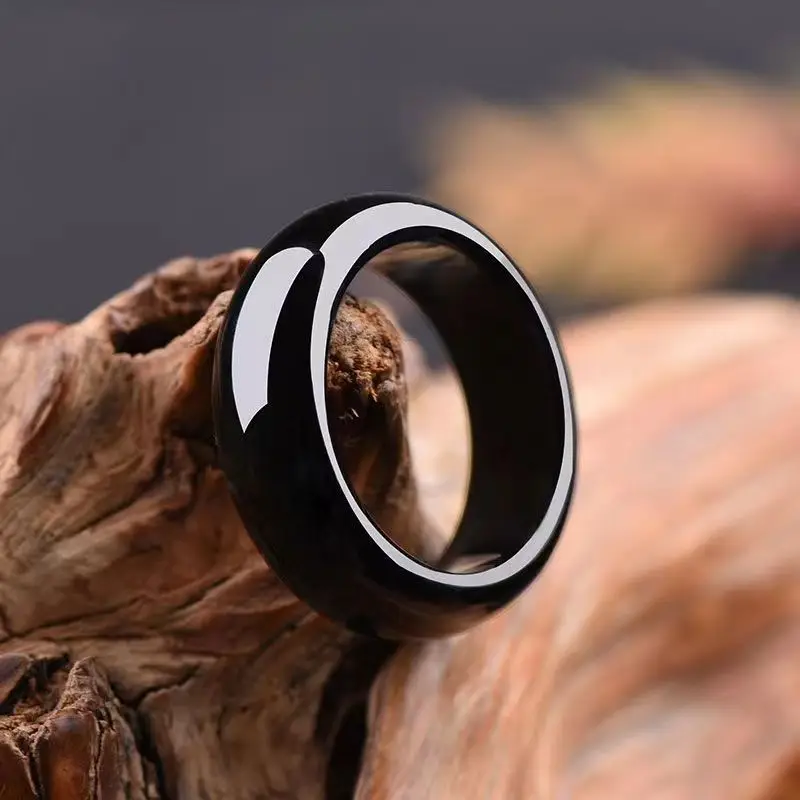 Jade Agate Ring Clear White Multi Color for Men Women - Image 4