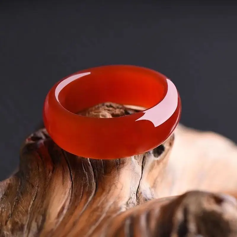 Jade Agate Ring Clear White Multi Color for Men Women — feature 5