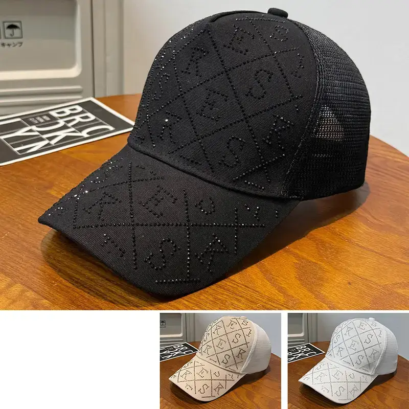 Women's White Embroidered Baseball Cap Summer - Image 4