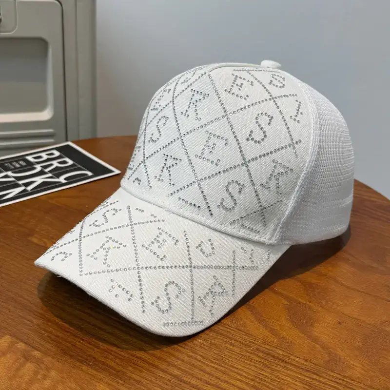 Women's White Embroidered Baseball Cap Summer - Image 2