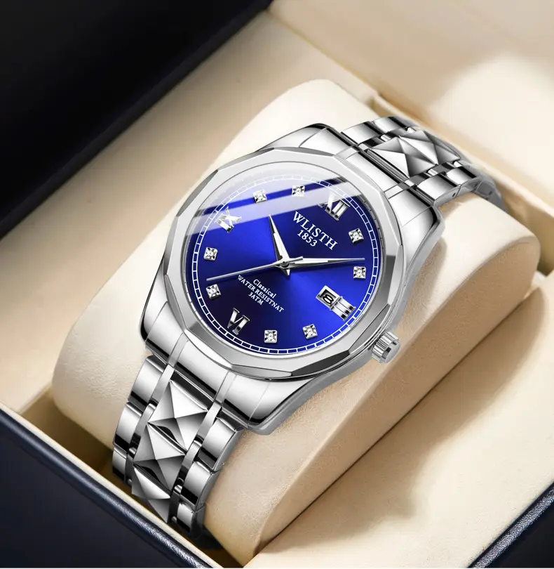 Wristwatch Men Stainless Steel Luminous Quartz Waterproof — feature 15