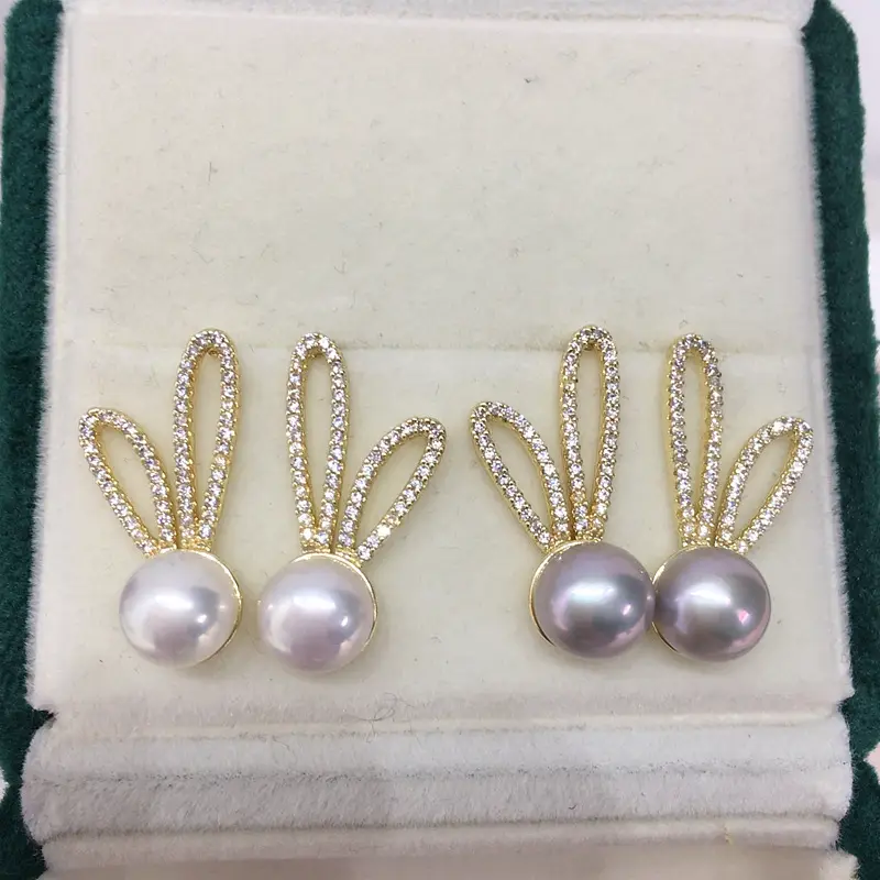 Rabbit Ear Pearl Earrings 18k Gold Filled S925 Sterling Silver — feature 12