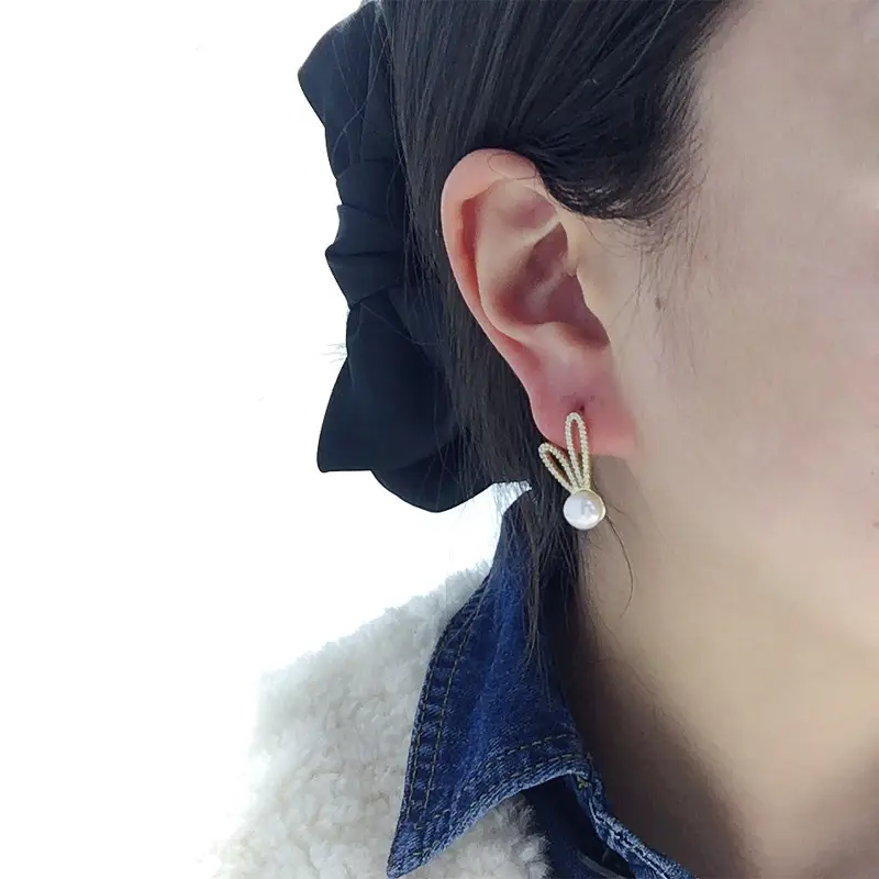 Rabbit Ear Pearl Earrings 18k Gold Filled S925 Sterling Silver — feature 13