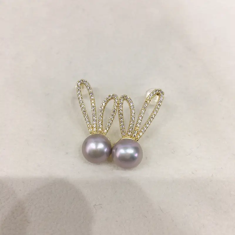 Rabbit Ear Pearl Earrings 18k Gold Filled S925 Sterling Silver — feature 8