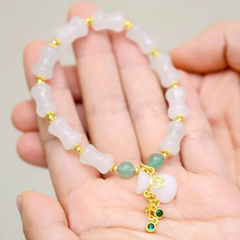 Multi-Treasure Gold Silk Jade Bracelet with Pumpkin Beads