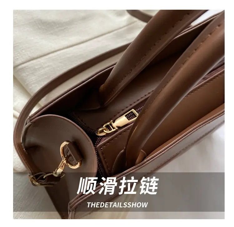 Korean Style Quilted Shoulder Bag Brown White 2024 — feature 6