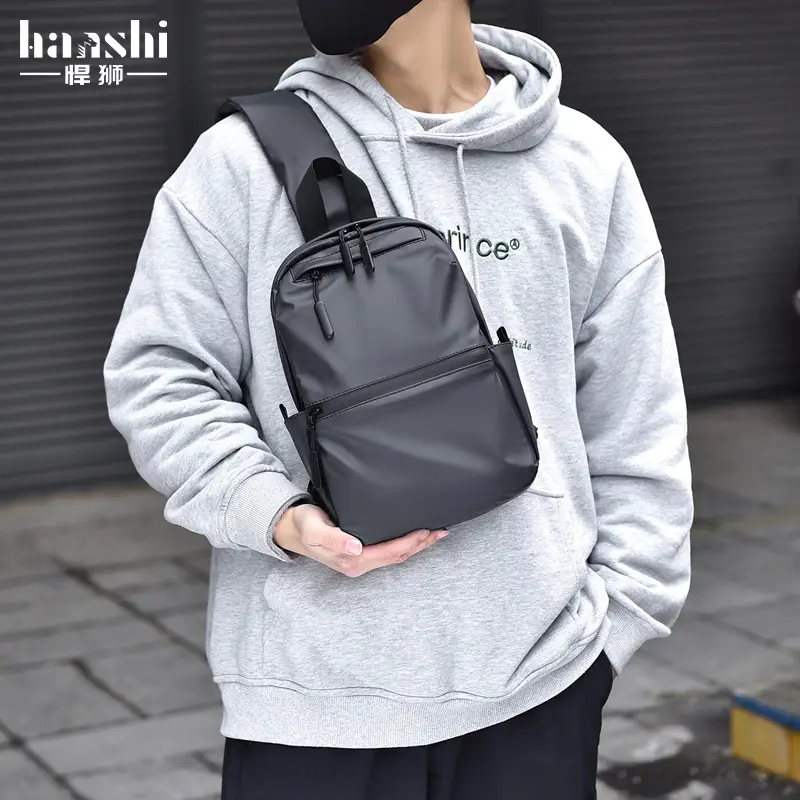 Men's Waterproof Shoulder Bag Black Casual Travel - Image 4