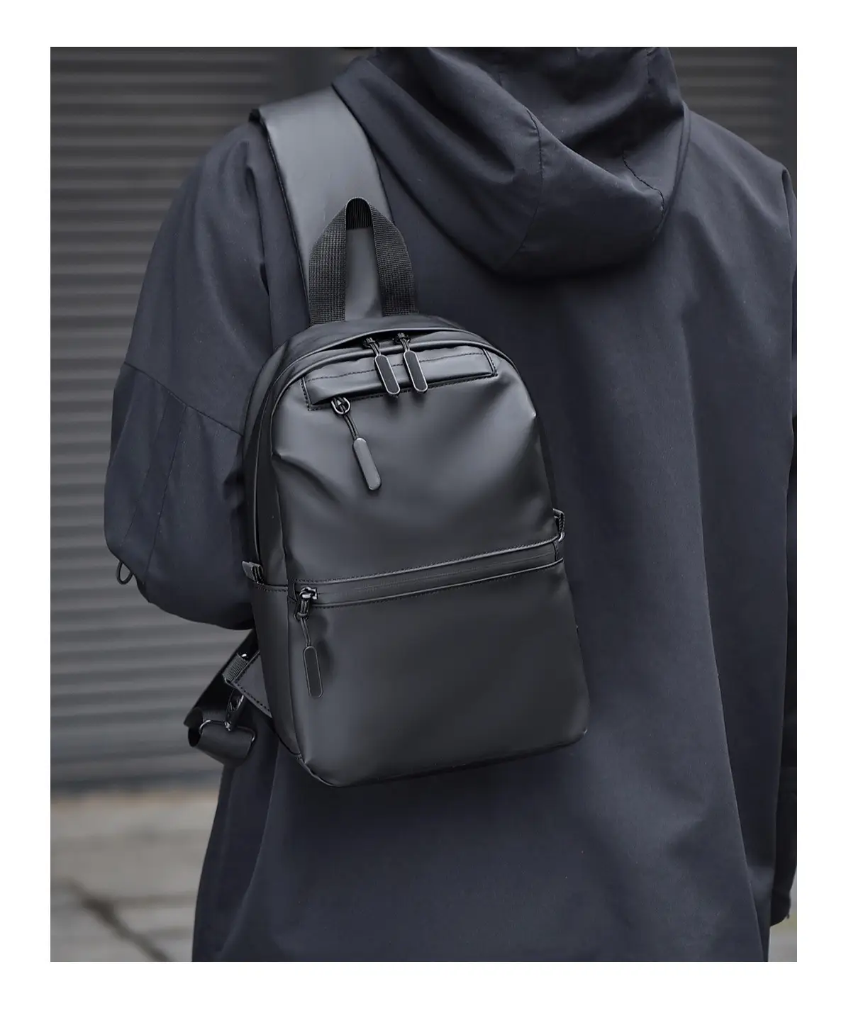 Men's Waterproof Shoulder Bag Black Casual Travel — feature 16