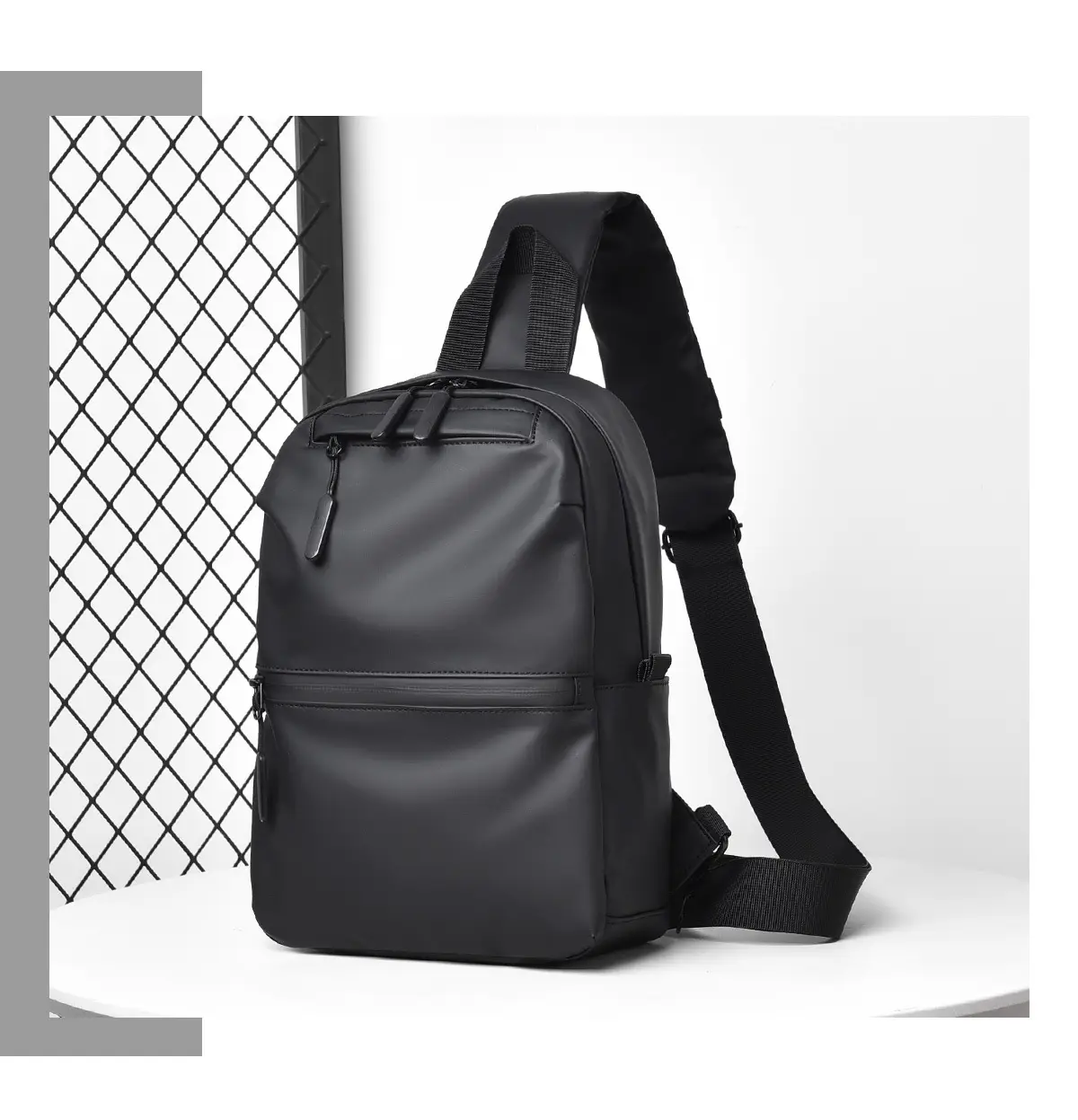 Men's Waterproof Shoulder Bag Black Casual Travel — feature 20