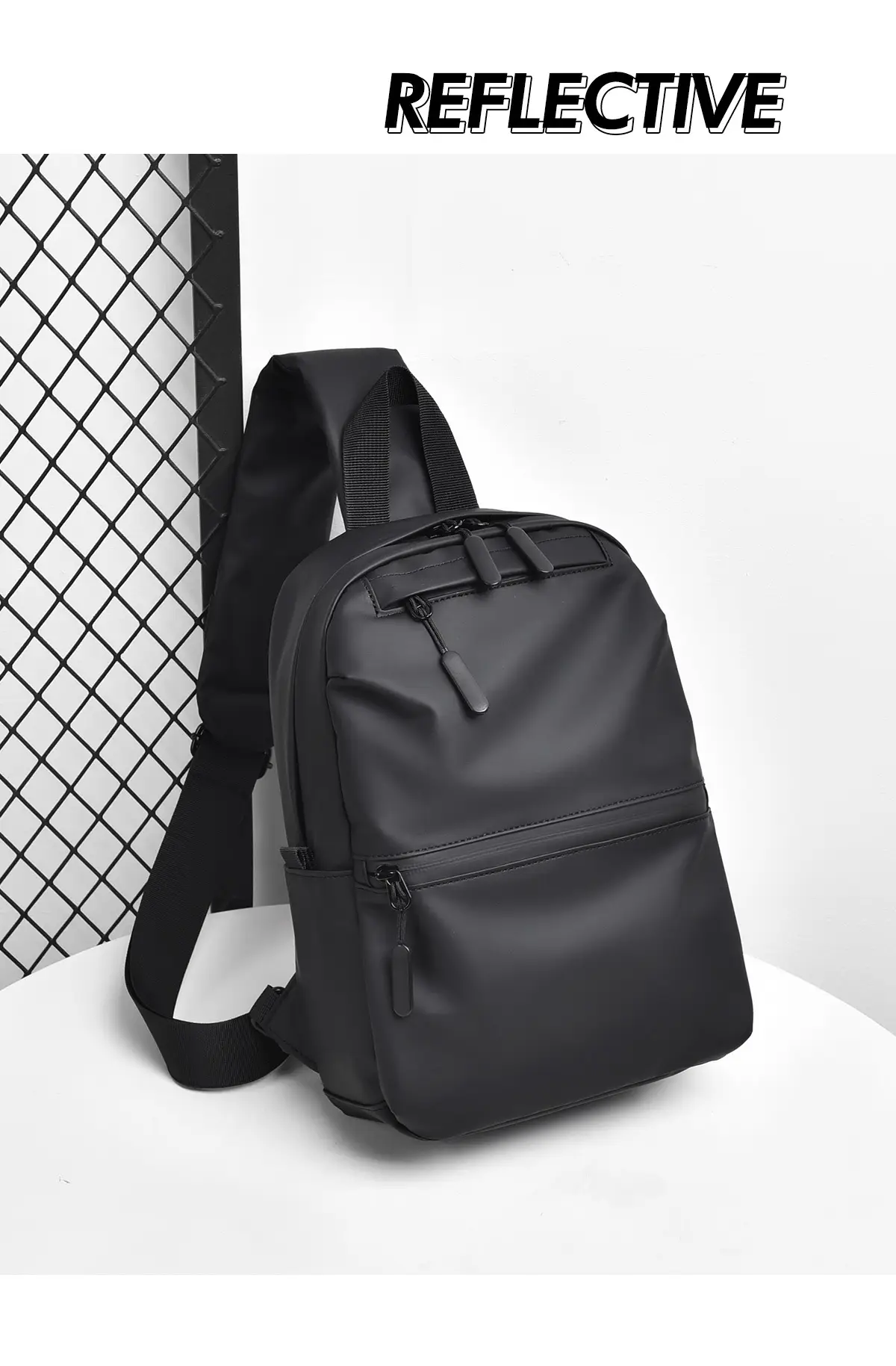 Men's Waterproof Shoulder Bag Black Casual Travel — feature 21