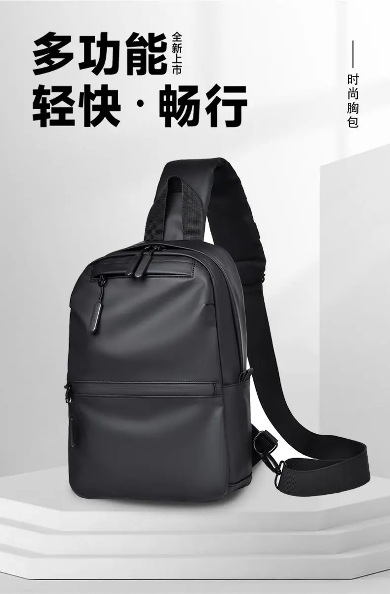 Men's Waterproof Shoulder Bag Black Casual Travel — feature 3