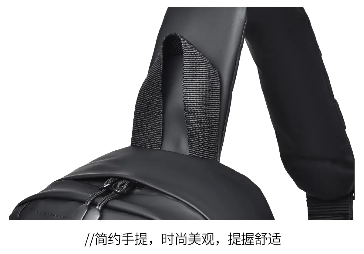 Men's Waterproof Shoulder Bag Black Casual Travel — feature 34