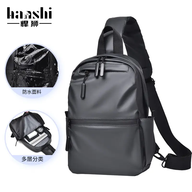 Men's Waterproof Shoulder Bag Black Casual Travel - Image 2