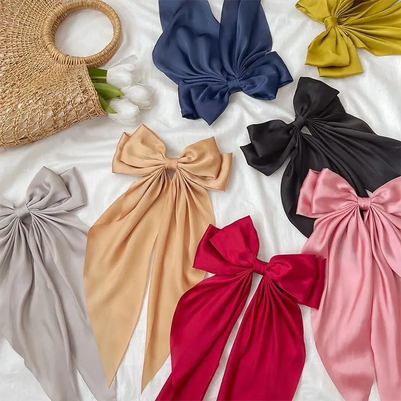 Cross-Border Large Bow Hairpin for Women Satin — feature 10