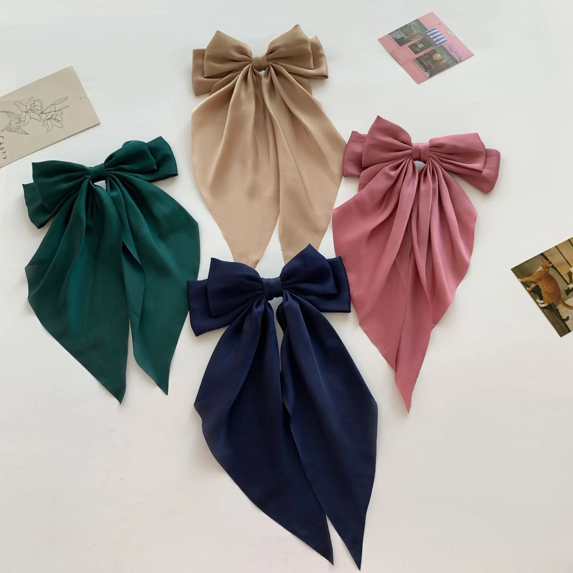 Cross-Border Large Bow Hairpin for Women Satin — feature 11