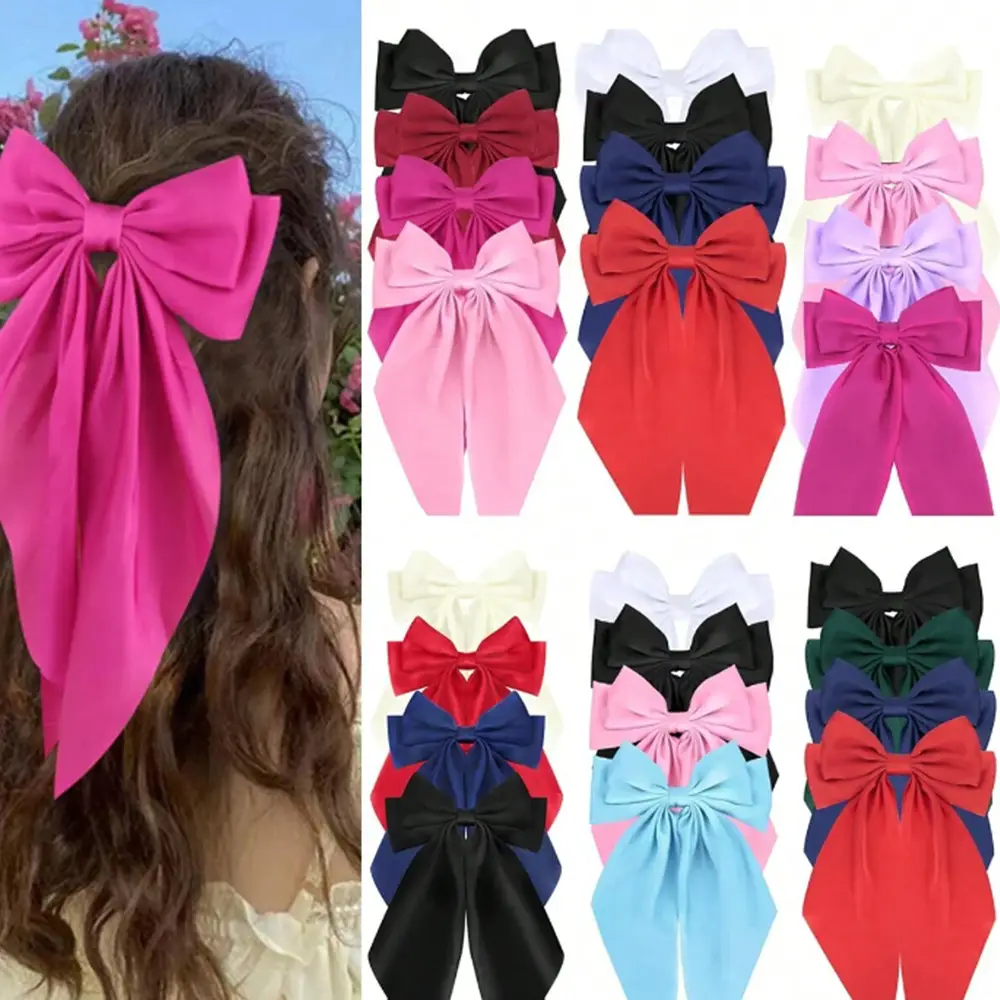 Cross-Border Large Bow Hairpin for Women Satin — feature 7