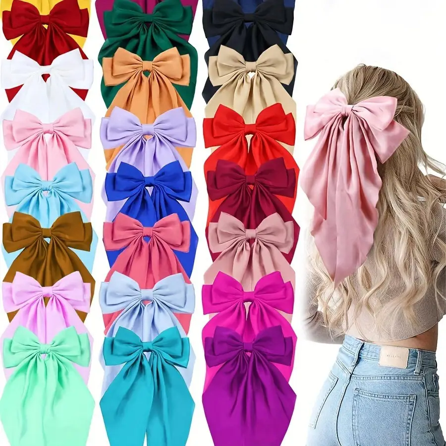 Cross-Border Large Bow Hairpin for Women Satin — feature 8
