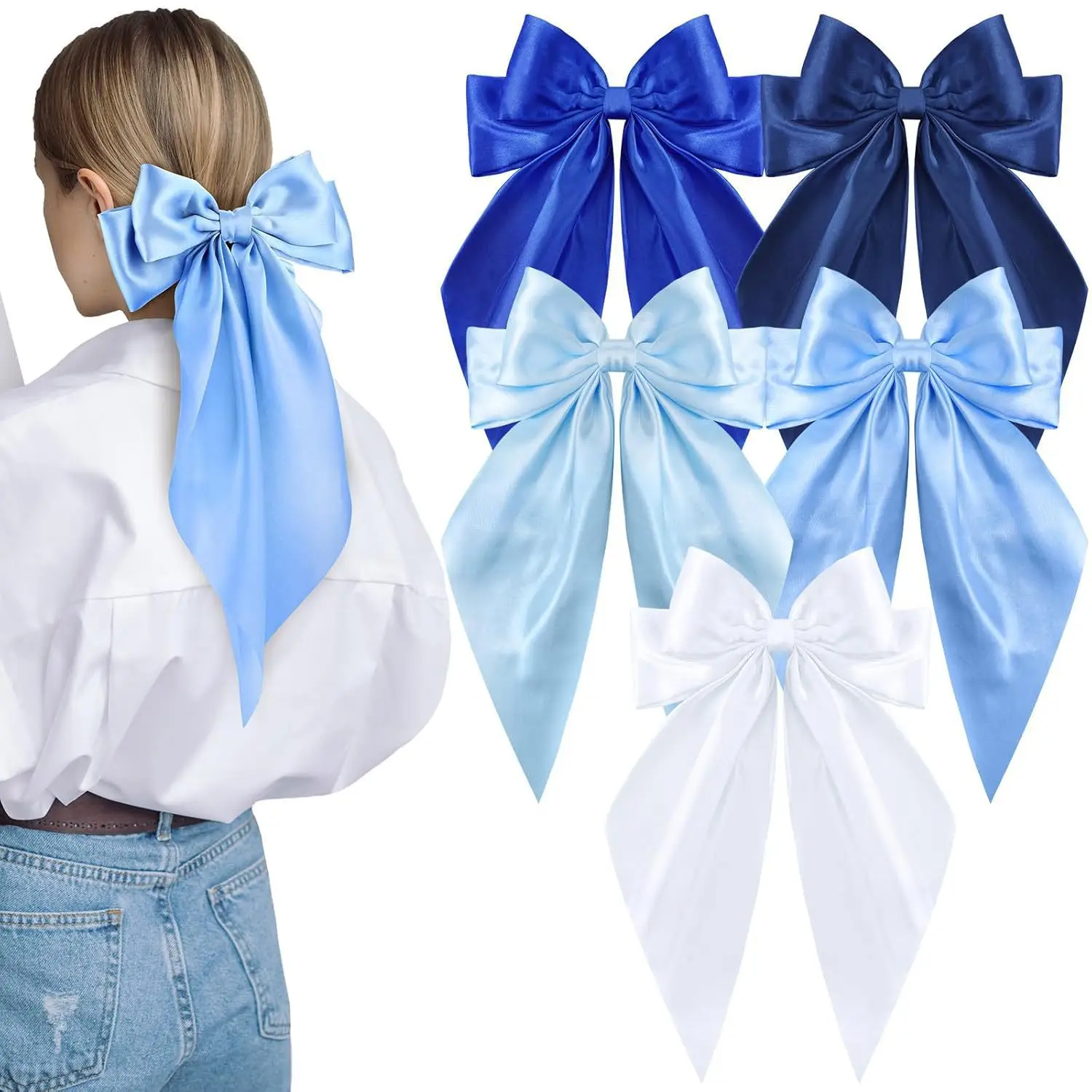 Cross-Border Large Bow Hairpin for Women Satin — feature 9