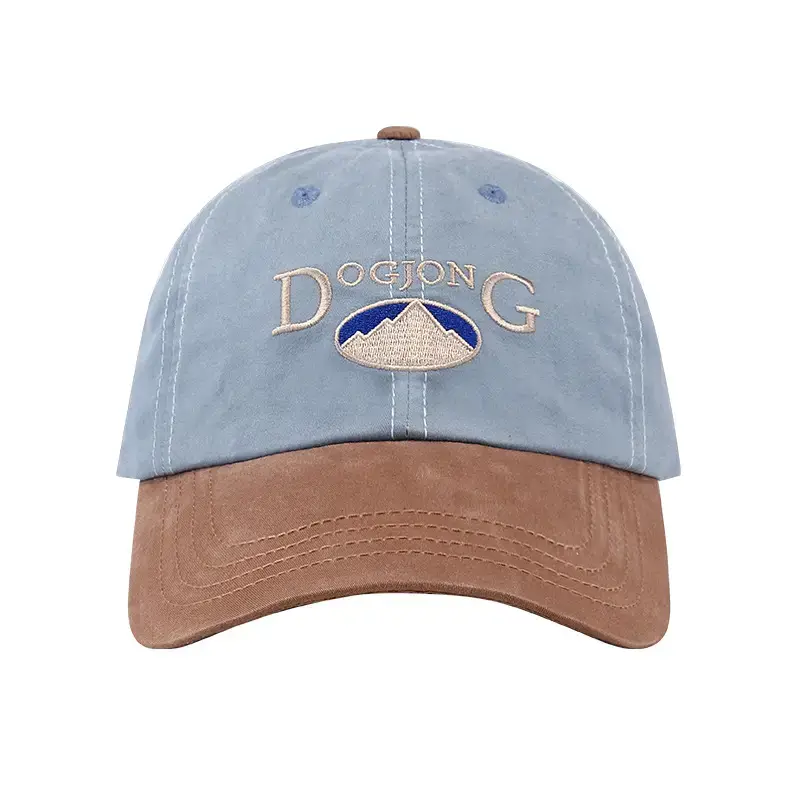 Women's Blue Brown Embroidered Baseball Cap - Image 9