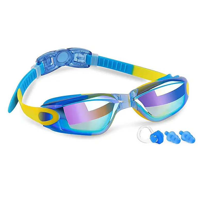2026 New Cross-Border Hot-Selling Children's High-Definition Waterproof Anti-Fog Color-Coated Professional Swimming Goggles and Protective Goggles Manufacturer Wholesale