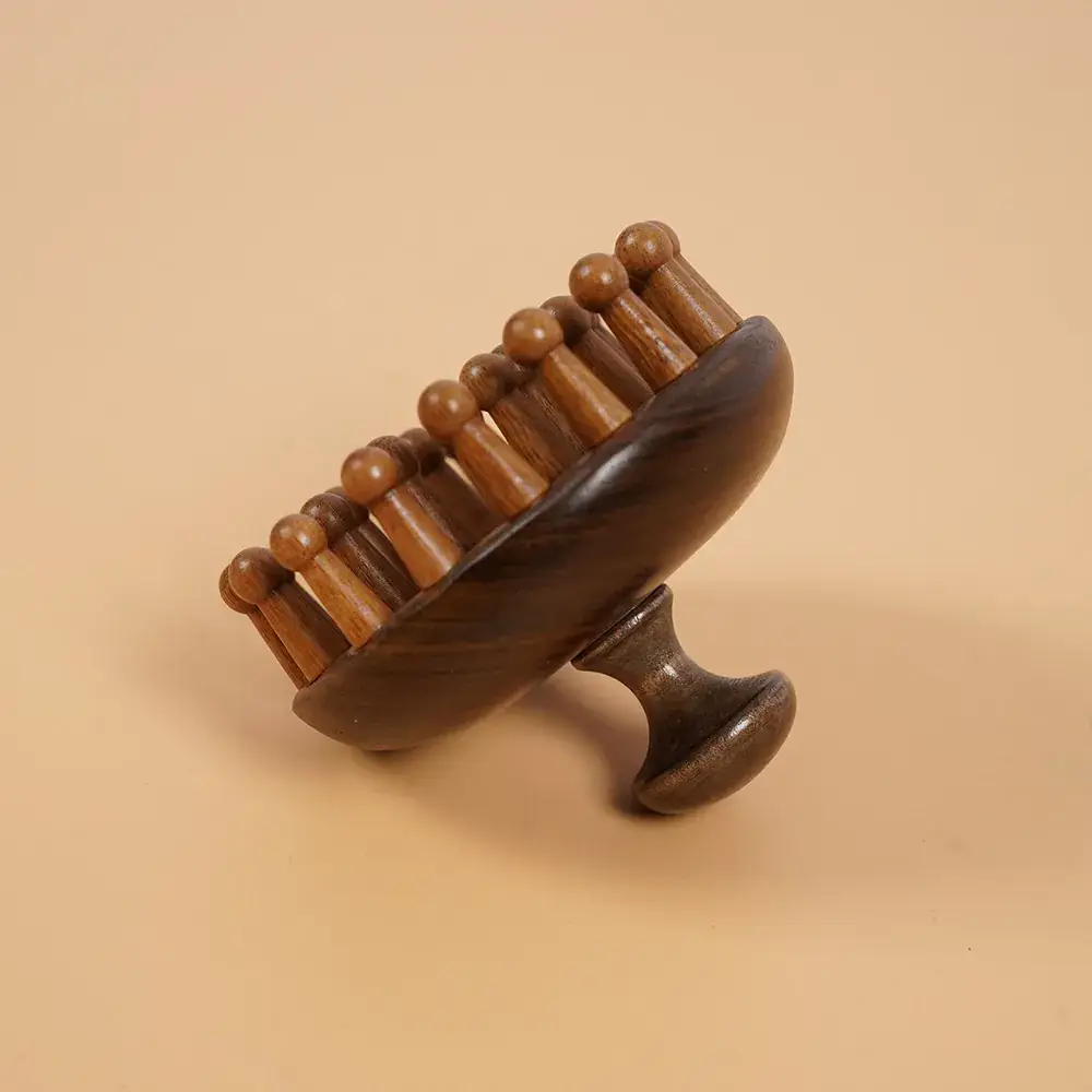 Natural Ebony Hair Meridian Comb for Scalp & Body - Image 6