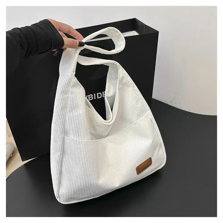 Black Canvas Shoulder Bag for Women 2024 - Image 2