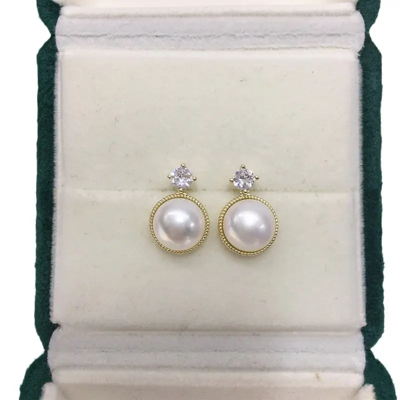 Princess Pearl Earrings Gold Plated Women's Fashion Jewelry - Image 6