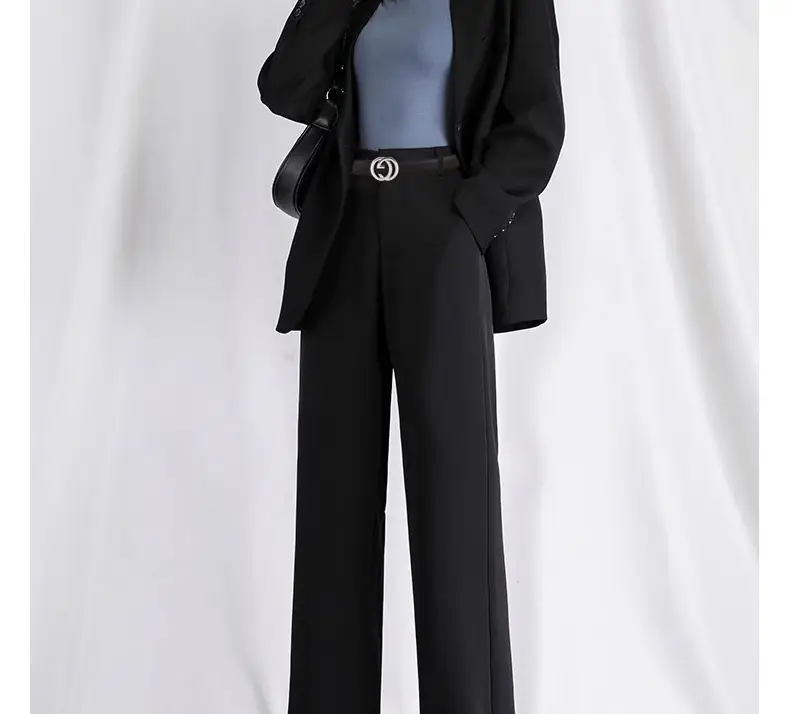 2026 Women's Black Leather Belt with Logo Buckle — feature 6