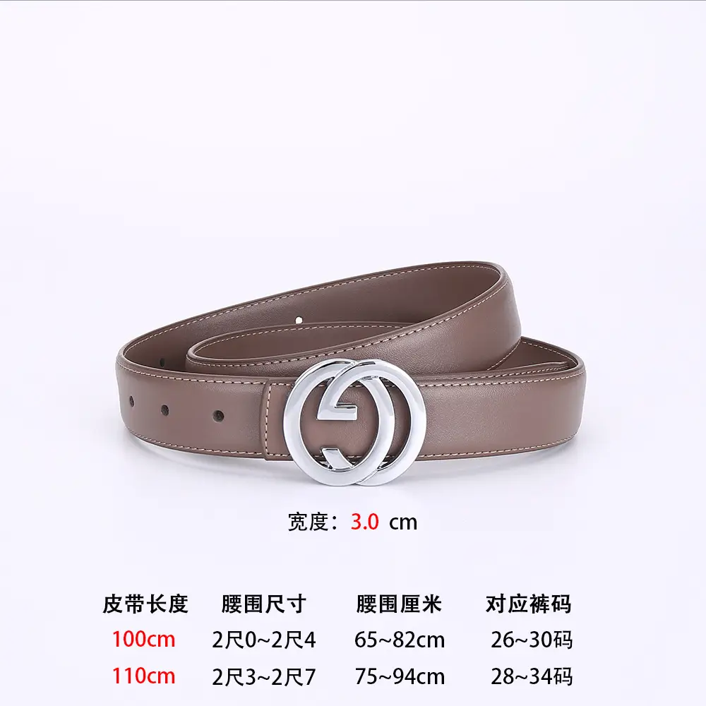 2026 Women's Black Leather Belt with Logo Buckle - Image 3