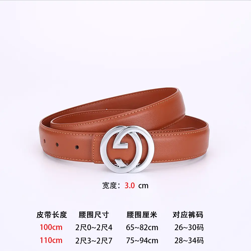 2026 Women's Black Leather Belt with Logo Buckle - Image 4