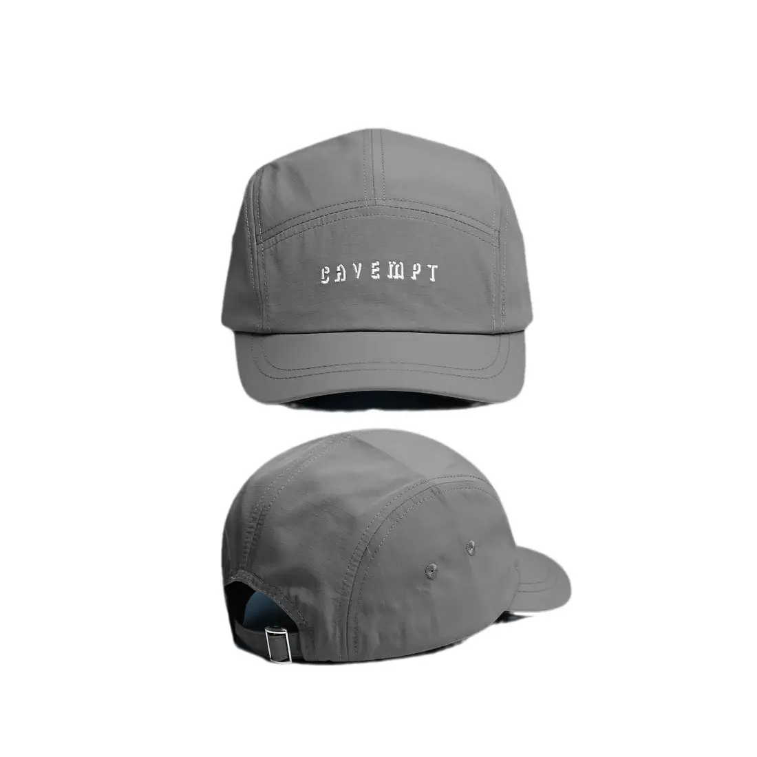 Men's Brim Cap Summer Hat Gray Beige with "CAYEBYFT" Logo - Image 10