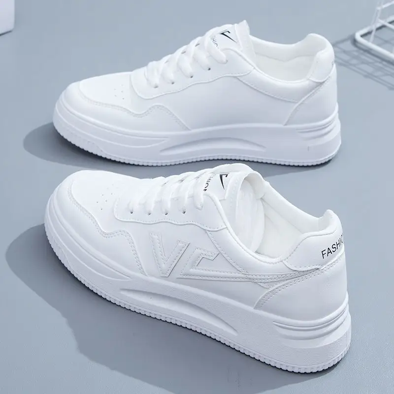 Women White Korean Casual Skate Shoes 2024 - Image 10