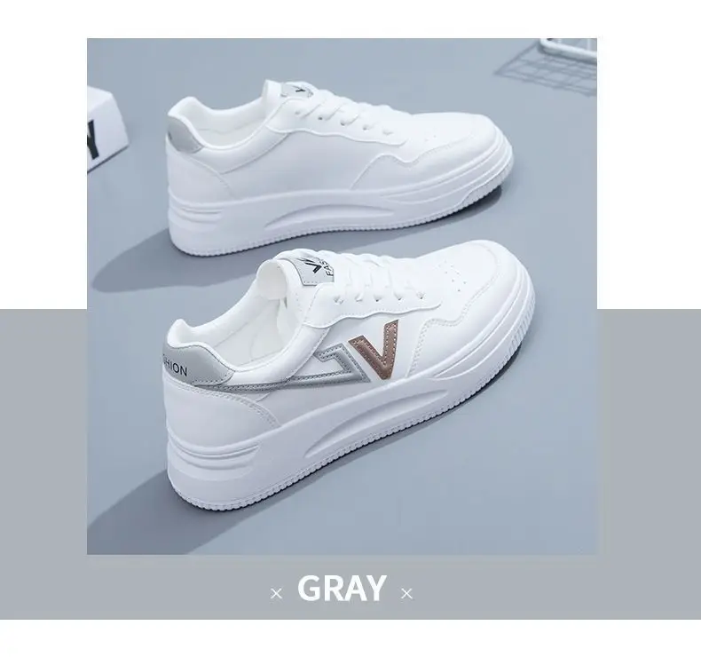 Women White Korean Casual Skate Shoes 2024 — feature 13
