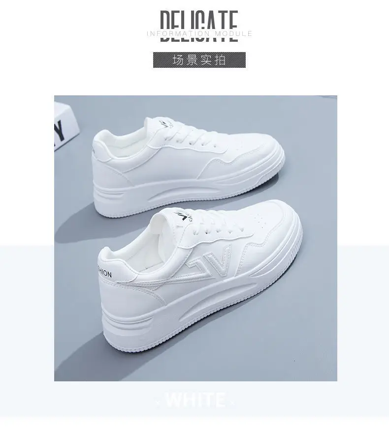 Women White Korean Casual Skate Shoes 2024 — feature 9