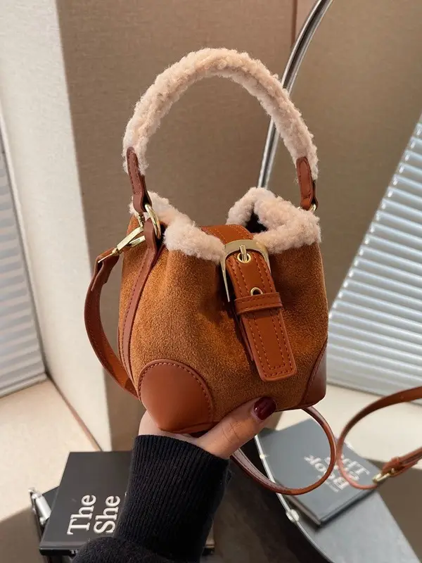 Korean Style Plush Shoulder Bag for Women 2024 - Image 5