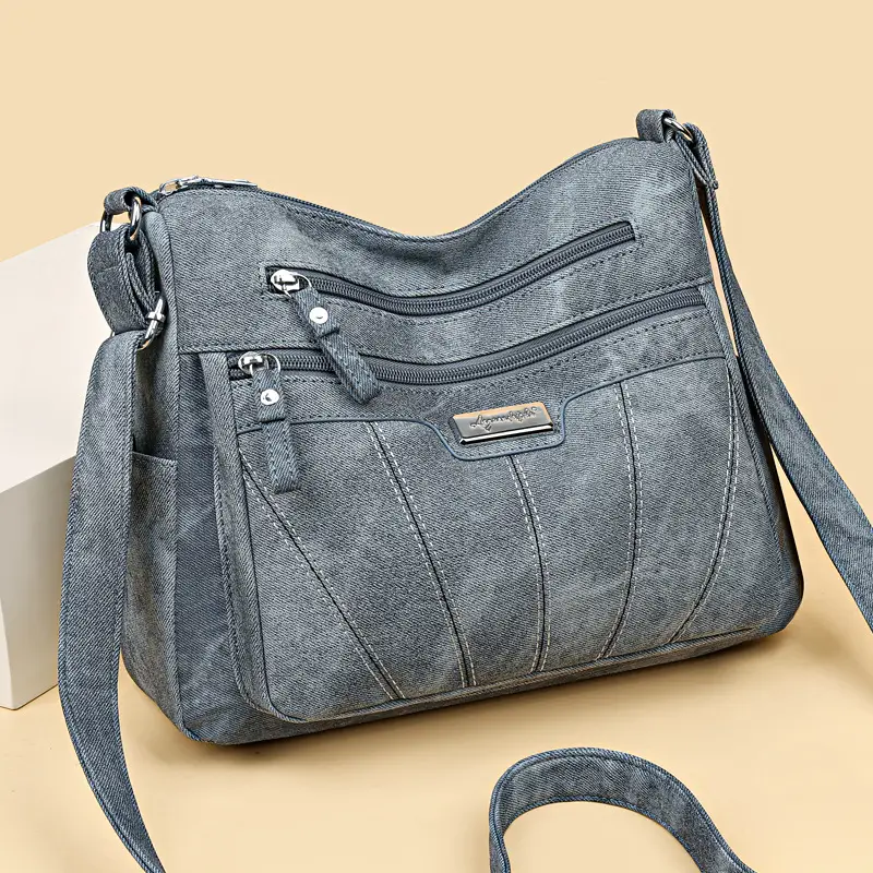 Women Crossbody Shoulder Bag Brown Quilted Messenger