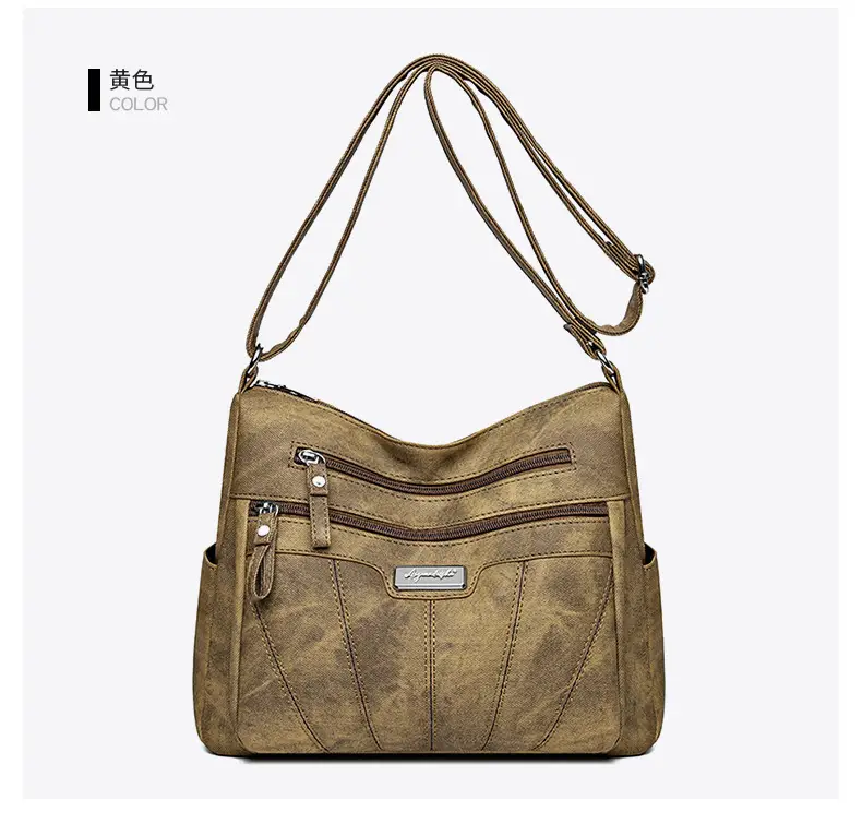 Women Crossbody Shoulder Bag Brown Quilted Messenger — feature 20