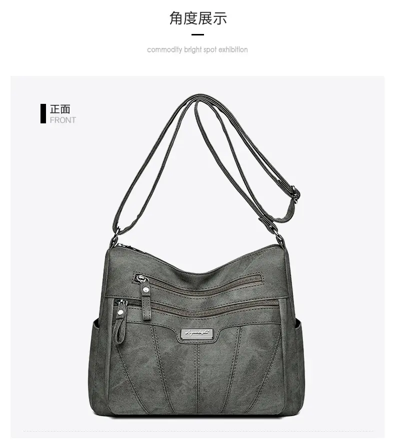 Women Crossbody Shoulder Bag Brown Quilted Messenger — feature 22
