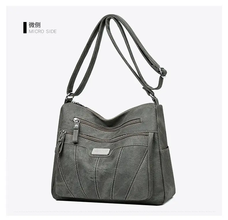 Women Crossbody Shoulder Bag Brown Quilted Messenger — feature 23