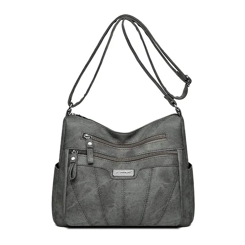Women Crossbody Shoulder Bag Brown Quilted Messenger