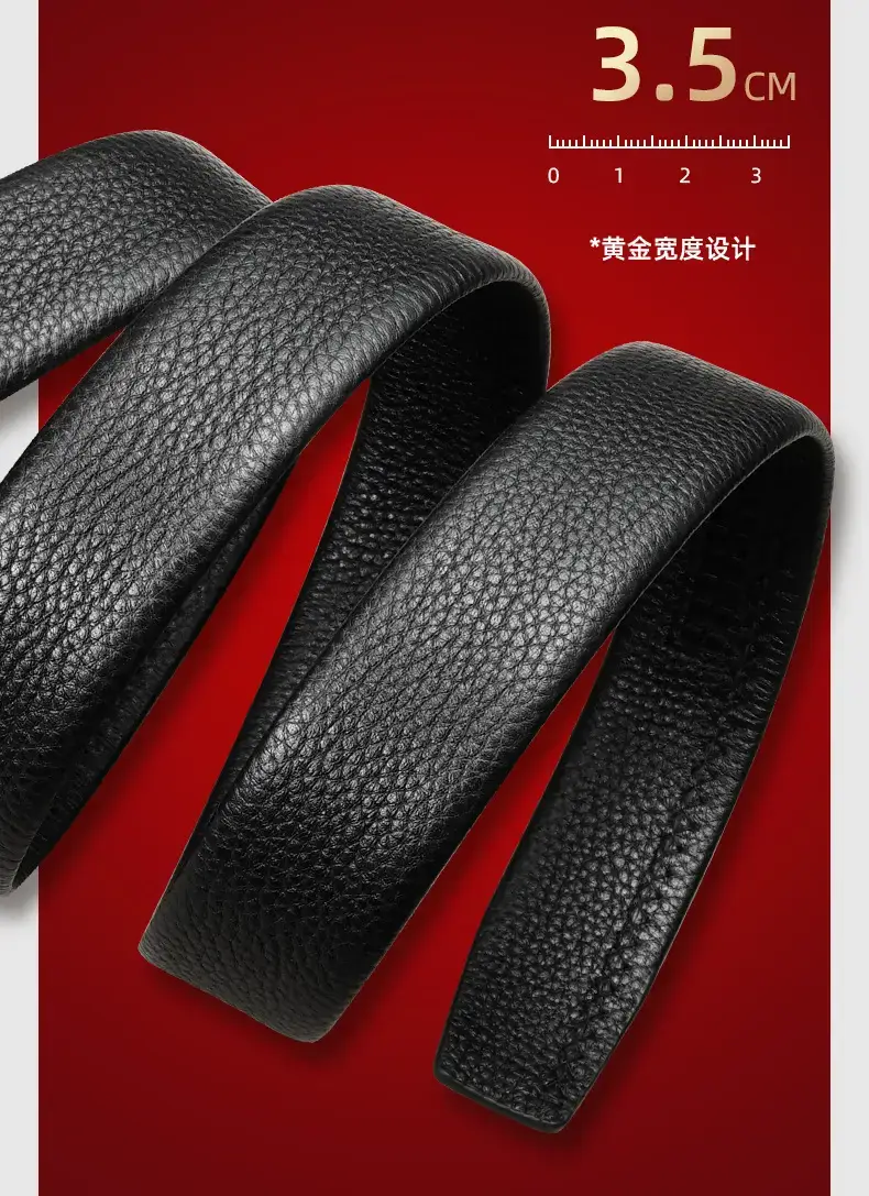 Men's Black Leather Belt with Silver Buckle — feature 15