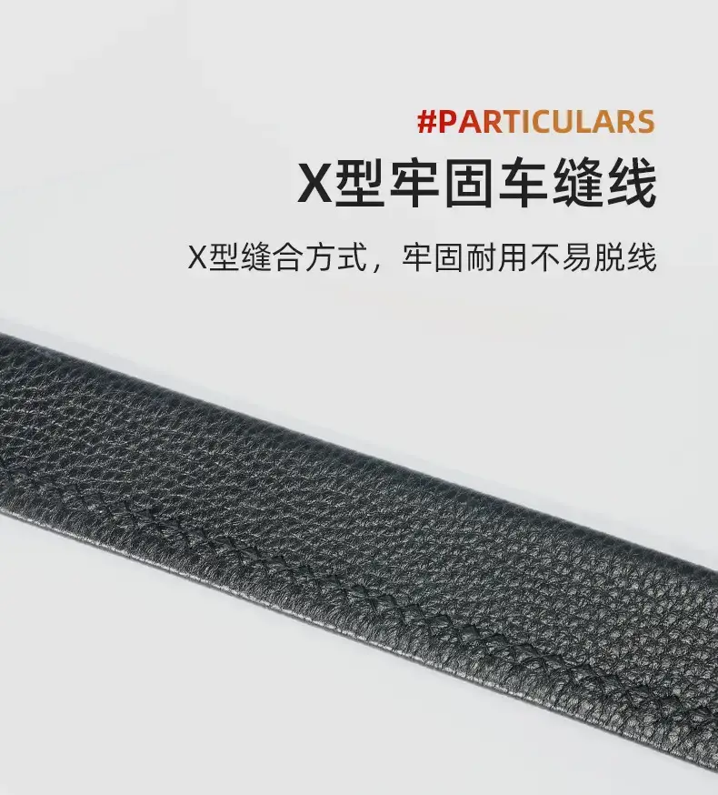 Men's Black Leather Belt with Silver Buckle — feature 21