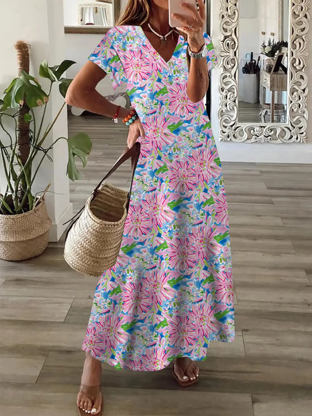 2024 Printed Large Swing Dress for Women - Image 12