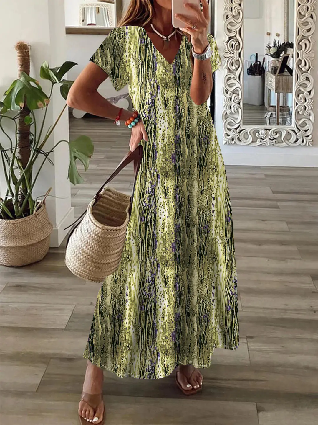 2024 Printed Large Swing Dress for Women - Image 4